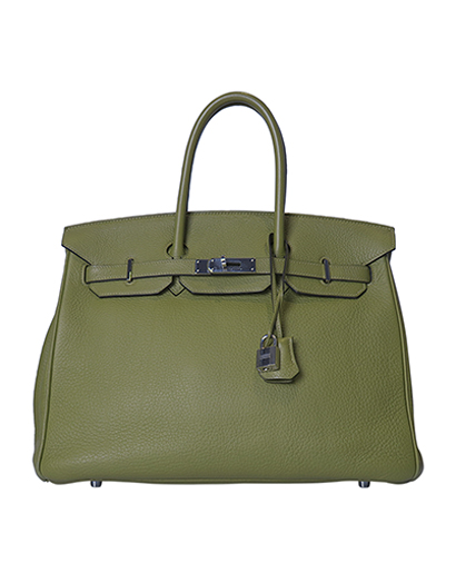 Birkin 35 Togo In Chartreuse, front view